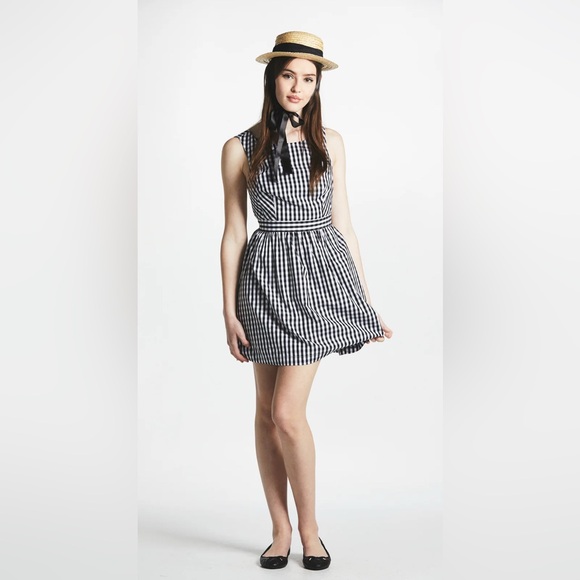 NWT L’ecole Des Femmes Backless Bow Dress Gingham S - Picture 1 of 13
